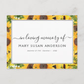 ひまわり 思い出をシェアする 追悼出席カード ポストカード (裏面)