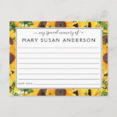 ひまわり 思い出をシェアする 追悼出席カード ポストカード (正面)