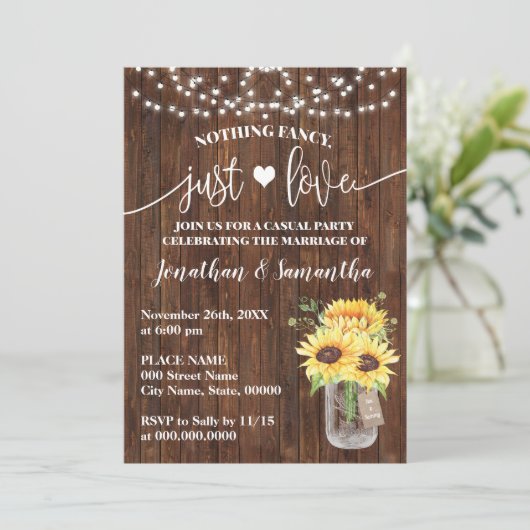 ひまわり 愛だけのシンプルな結婚式の招待状 セーブザデート (スタンド正面)