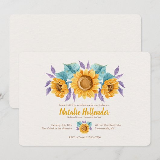 ひまわり 招待状 (正面/裏面)