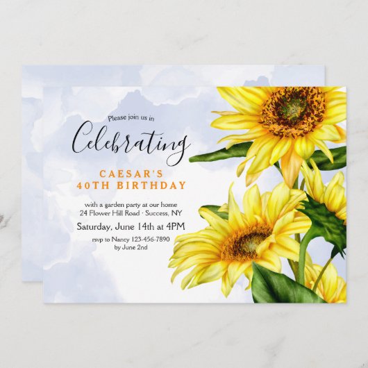 ひまわり 招待状 (正面/裏面)