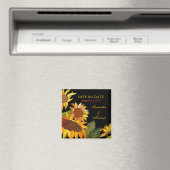 ひまわり:日付の磁結婚石を保存 マグネット (インサイチュ (食洗機))