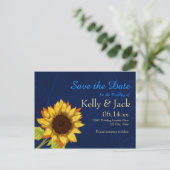ひまわり/日付青結婚の 案内ポストカード (スタンド正面)