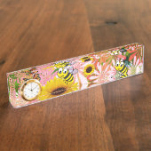 ひまわり(昆虫)マルハナバチ机用ネームプレート デスクネームプレート (側面)