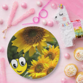 ひまわり（昆虫）マルハナバチ紙プレート ペーパープレート (パーティー)