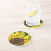 ひまわり 明るい黄色 花 家族名 花 コースター (側面)