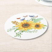 ひまわり 春 ラウンドペーパーコースター (アングル)