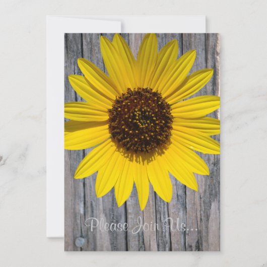 ひまわり 木目 結婚式 付聖句 招待状 (正面)