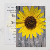 ひまわり 木目 結婚式 招待状 付属詩 (正面/裏面)