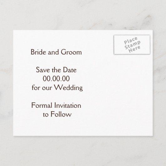 ひまわり&木製の結婚式のハート日付を保存 案内ポストカード (裏面)