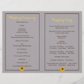 ひまわり&木製ウェディングプログラムのハート (裏面)