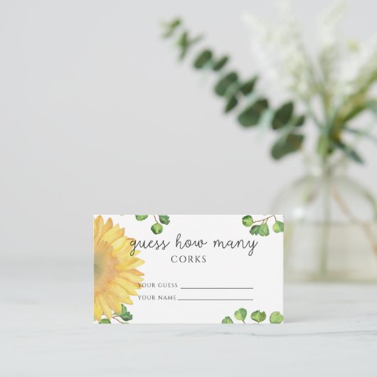 ひまわり　栓の数を当てて結婚式ゲーム エンクロージャーカード (スタンド正面)