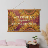 ひまわり 水彩アート ボヘミアンハート  ラスティック ブライダルシャワー 吊り下げ型タペストリー (寝室)