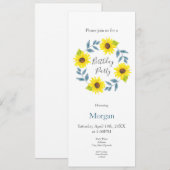 ひまわり 水彩 フラワー リース 2 招待状 (正面/裏面)