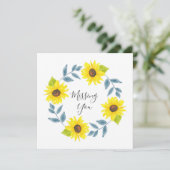 ひまわり 水彩 フラワー 2 カード (スタンド正面)