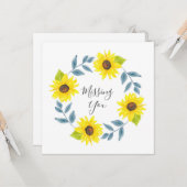 ひまわり 水彩 フラワー 2 カード (正面/裏面インサイチュ)