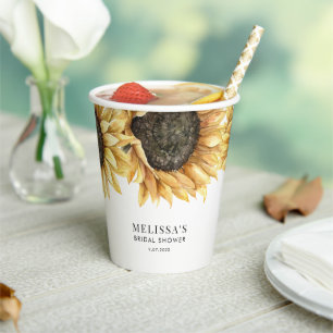 ひまわり 水彩 花 ビューティフル ブライズ シャワー 紙コップ