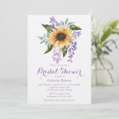 ひまわり 水彩 花 ブライダル シャワー 招待状 (スタンド正面)