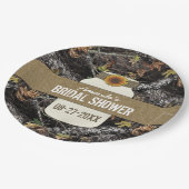 ひまわり+狩り迷彩柄パーティープレート（シャワー用） ペーパープレート (アングル)