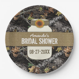 ひまわり+狩り迷彩柄パーティープレート（シャワー用） ペーパープレート
