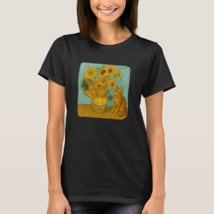 ひまわり 猫 絵画 面白い 有名な芸術家 子猫 Tシャツ
