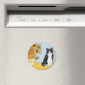 ひまわり – 白黒猫 マグネット (インサイチュ (食洗機))