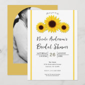 ひまわり 白 シンプル リストリック インビテーション (正面/裏面)