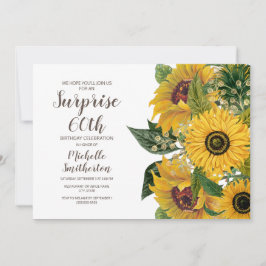 ひまわり 白 黄色 サプライズ 60歳の誕生日 招待状
