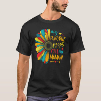 ひまわり 私のお気に入りの人は私をママと呼びます お母さん Tシャツ