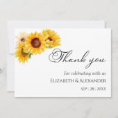 ひまわり 秋 落葉 ウェディング サンクス カード (正面)