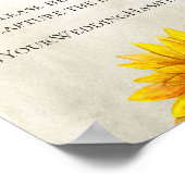 ひまわり。素朴結婚のinstagramのサイン。ハッシュタグ ポスター (角)