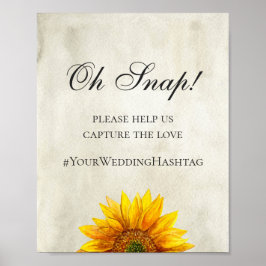 ひまわり。素朴結婚のinstagramのサイン。ハッシュタグ ポスター