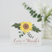 ひまわり 結婚式 お礼 ポストカード (スタンド正面)