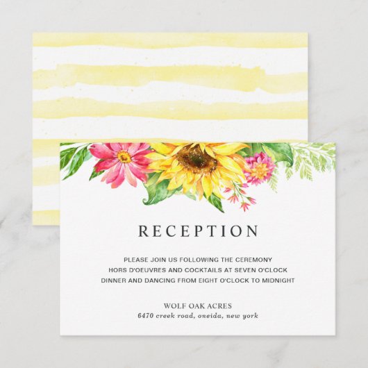 ひまわり 結婚式 披露宴 招待状カード 招待状 (正面/裏面)