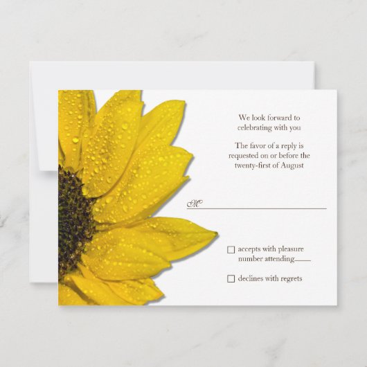 ひまわり 結婚式 返信カード (裏面)