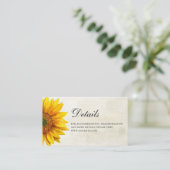 ひまわり。結婚素朴詳細国花 エンクロージャーカード (スタンド正面)