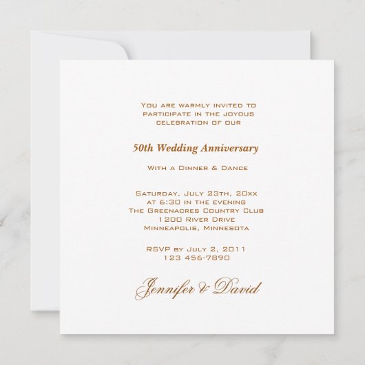 ひまわり 結婚50周年 誕生日招待状 招待状 (裏面)