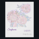 ひまわり・「縁結曼荼羅」を使って ポスター<br><div class="desc">某外国語学習アプリで出会った南アフリカの女性からの依頼で描いたヒマワリです。 下絵はゴッホの「ヒマワリ」のパブリックアートを使っています。 他と同じ「縁結曼荼羅」で描いてあります。 大きく拡大してありますのでじっくりとご覧くださいませ。 These sunflowers were commissioned by a South African woman I met on a language learning app. The sketch uses Van Gogh's public artwork "Sunflowers." It was painted using the same "Enmusubi Mandala" as the others. It has been enlarged so please take a good look at it....</div>