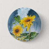 ひまわり 缶バッジ (正面)