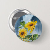 ひまわり 缶バッジ (正面&裏面)