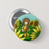 ひまわり 缶バッジ (正面&裏面)