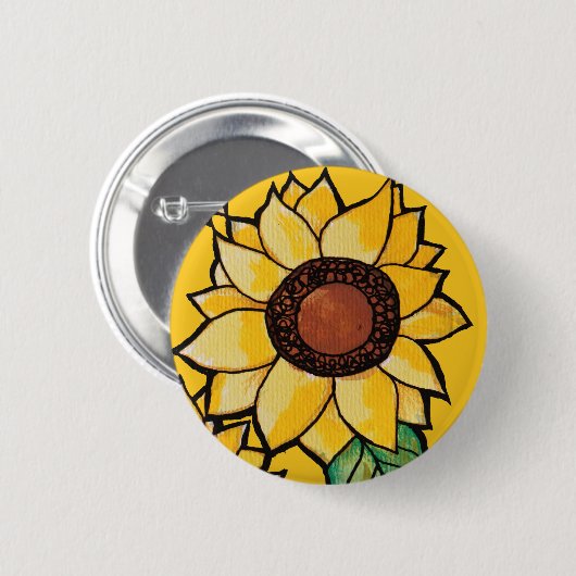 ひまわり 缶バッジ (正面&裏面)