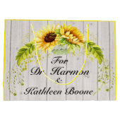 ひまわり – 背面のカスタマイズ ラージペーパーバッグ (裏面)