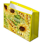 ひまわり – 背面のカスタマイズ ラージペーパーバッグ (正面アングル)