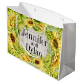 ひまわり – 背面のカスタマイズ ラージペーパーバッグ (裏面アングル)