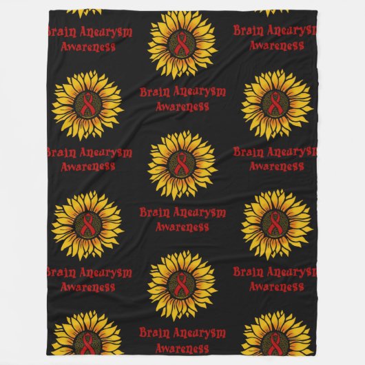 ひまわり…脳動脈瘤 フリースブランケット (正面)