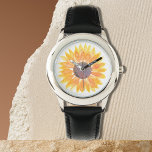 ひまわり 腕時計<br><div class="desc">この植物時計飾は黄色い水色のヒマワリがある。オリジナル水彩©ミケーレ・デイヴィス。</div>