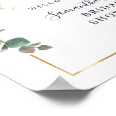 ひまわり 花のカリグラフィー ブライダルシャワーのご案内 ポスター (角)