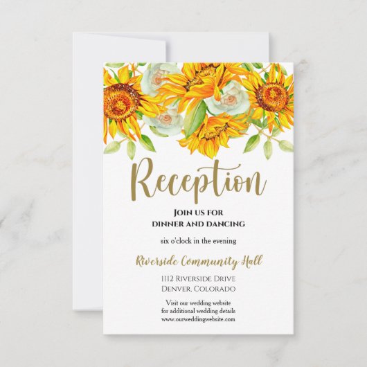 ひまわり 花の結婚式 受付案内カード 招待状 (正面)