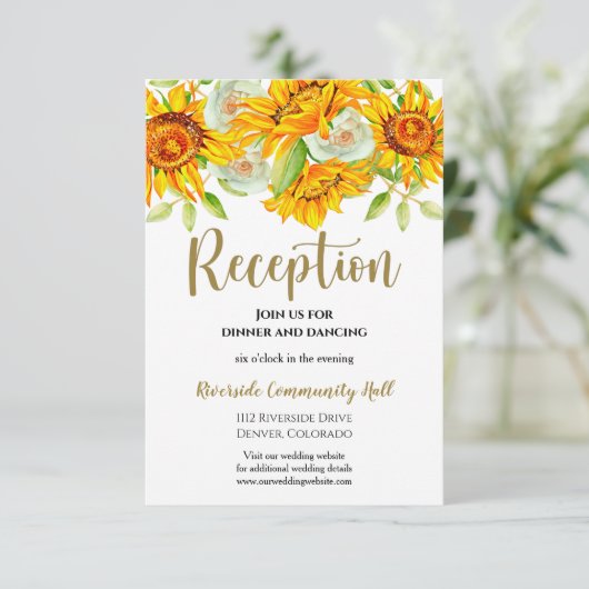 ひまわり 花の結婚式 受付案内カード 招待状 (スタンド正面)